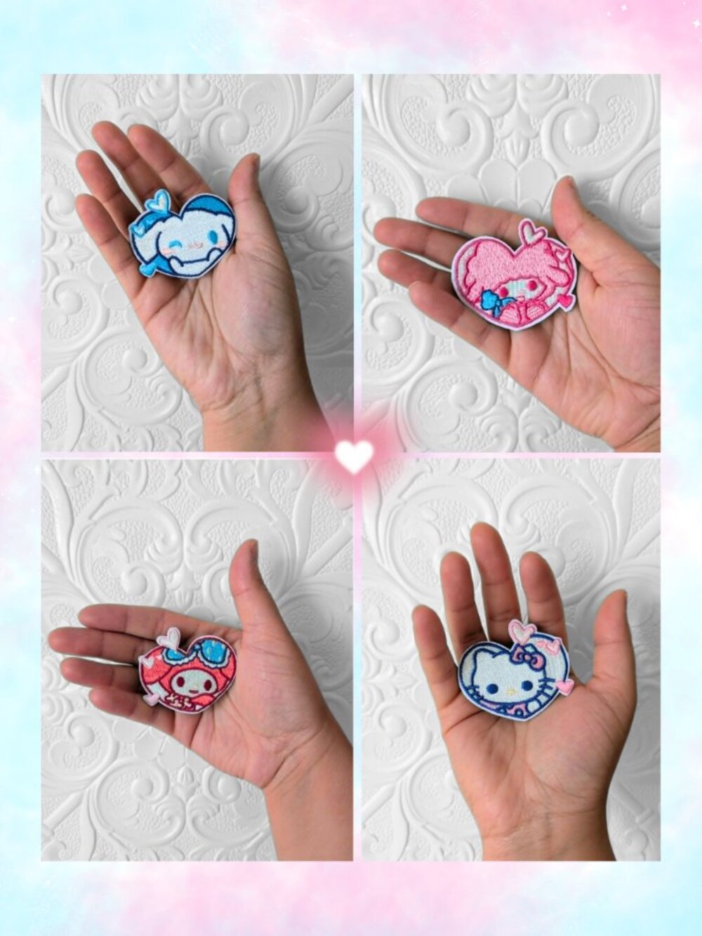 Kawaii Sanrio Patch Set Velcro Sew On Hello Kitty Cinnamoroll My Melody Coquette